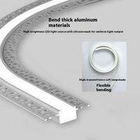 Profilé LED moderne en aluminium flexible avec diffuseur en silicone pour éclairage de villa, canal flexible pour moulures murales et plafond courbés
