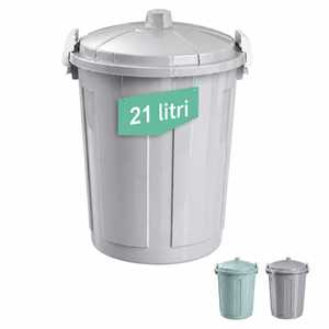Waste Separation <b>Bin</b> 21 Litre With Clip <b>Lid</b> And Handles For Kitchen Use - Product Image 1