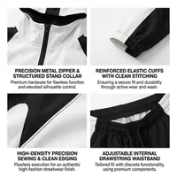 Survêtement en nylon streetwear de haute qualité personnalisé pour hommes, veste coupe-vent, survêtements de haute qualité, logo brodé