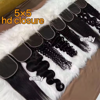 Cheveux naturels bruts ondulés, provenant d'un seul donneur, vente en gros, avec closure frontale en dentelle HD, cheveux bouclés birmans bruts, extensions à bandes adhésives, à clips, à crocheter, demi-perruque