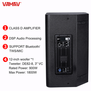 VAMAV NOVA LX112 Haut-parleur professionnel pleine gamme 12'' 900W RMS 1800W PEAK en bois avec poignée Système PA <span class=keywords><strong>Barre</strong></span> <span class=keywords><strong>de</strong></span> sonorisation active pour scène - Product Image 3