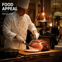 Cucina Deckenmontierte Speisenwärmer-Lampe Teleskopische Buffet-Wärmelampe Überkopf-Speisenstation Heizlampe für Catering