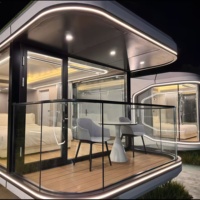Capsule spatiale préfabriquée personnalisable, cabine modulaire clé en main avec salle de bain et cuisine complètes