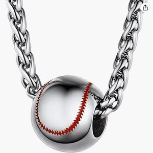 Colliers de baseball pour hommes et adolescents, pendentif de softball en acier inoxydable, chaîne, bijoux de sport pour hommes - Product Image 1