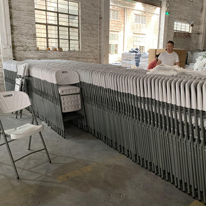 Xách Tay Ngoài Trời Gấp Bảng Có Thể Gập Lại Đồ Nội Thất 6ft Nhựa Màu Trắng Bàn Tròn Và Ghế Cho Các Sự Kiện Đảng Đồ Nội Thất Ngoài Trời - Product Image 6