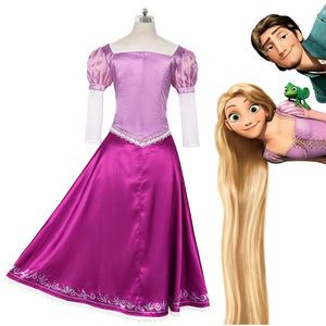Robe de princesse Rapunzel, Costume de Cosplay long violet pour enfants de 8 à 13 ans, jeu de rôle Anime - Product Image 2