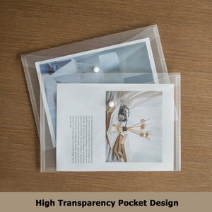 Tùy chỉnh A4 A5 rõ ràng mini nhựa thư mục tập tin phong bì tài liệu thư mục tập tin phong bì với Snap Nút - Product Image 3