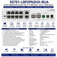 Switch administrado MultiGE PoE+ CloudEngine S5751-L8P2PN2HX-RUA L24T2J-RUA L24P2J-RUA L24T2X-RUA L24P2X-RUA L24P2PN2X-RUA