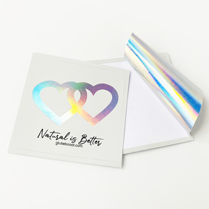Shiny Self Adhesive Square Laser Cut Vinyl Sticker Custom Design Brand Hologram Die Cut Full Color Waterproof Promotional