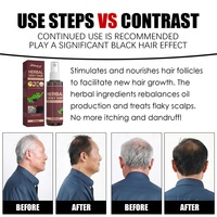 Sérum de Restauration Capillaire au Gingembre et Ganoderma, Traitement Anti-Cheveux Gris en Spray, Huile Restauratrice de Couleur pour Barbe Blanche, Sourcils et Moustache
