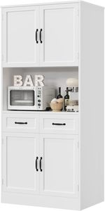 Grande cuisine moderne Buffet en bois Buffet garde-manger Armoire de rangement pour bar avec support pour micro-ondes pour chambre à coucher Salle à manger - Product Image 3