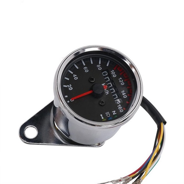 Motorcycle Speedometer Cafe Racer Modified Tachometer Fuel Gauge12V LED Indicator 0-160 Km/u Instrument for Honda CG125 GN125