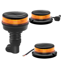Emark SAE Camión Remolque Intermitente Advertencia Strobe Beacon Light 36LED Ámbar Giratorio Lámpara de Emergencia Tornillo Montaje Magnético 10-30V