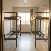 Lit superposé double en acier pliable pour la maison, l'école et le salon des étudiants