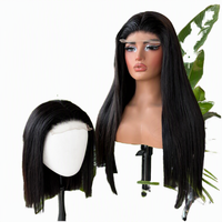 Perruque Lace Front 15A Raw Full HD, Cheveux Humains Péruviens Remy Double Drawn, Densité 200%, Sans Colle, Style Bob, Longueurs Mixtes