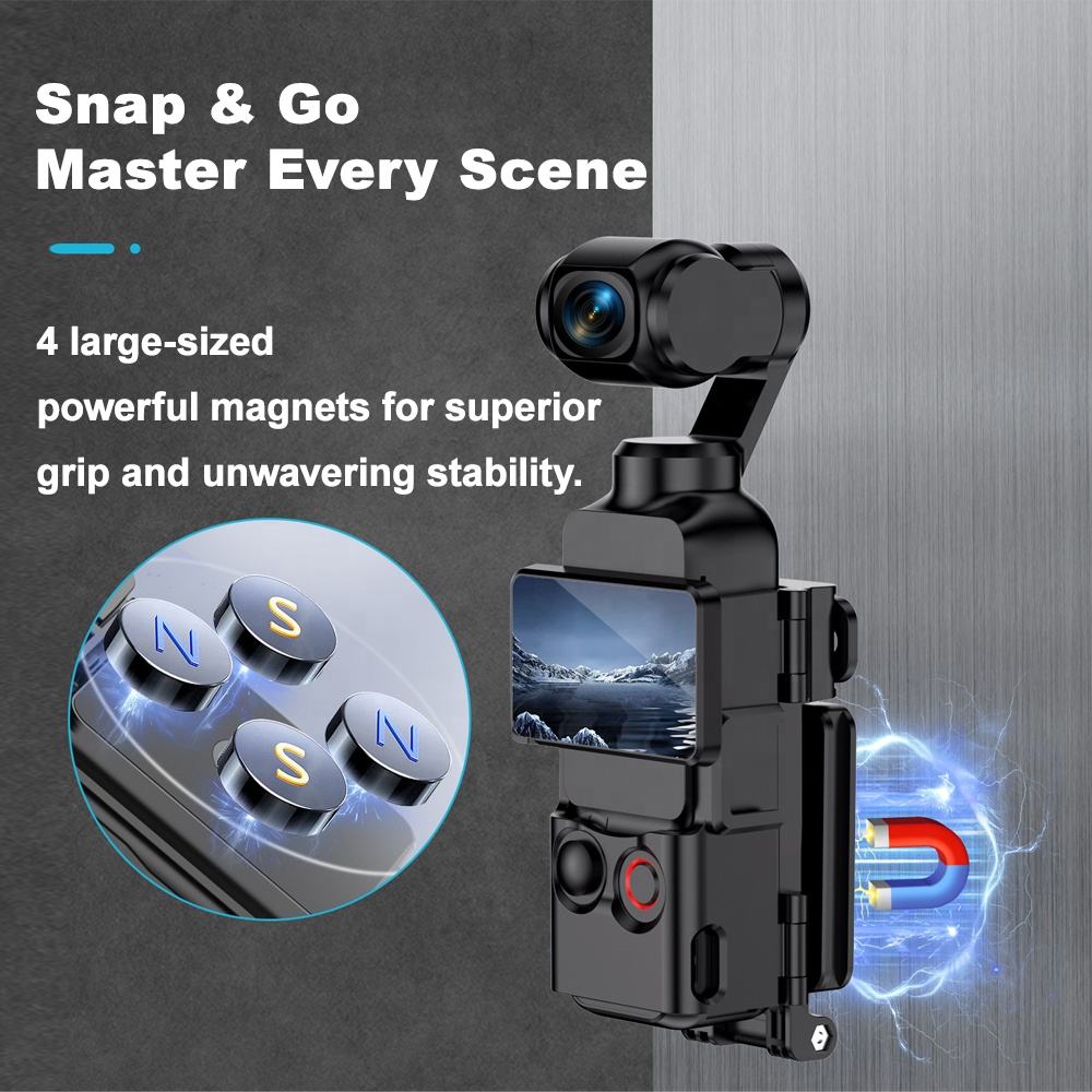 Magnetic Camera Desktop Base Stand Holder Expansion Adapter Mount Bracket Adjustable Clip Clamp Mount for DJI Osmo Pocket 3