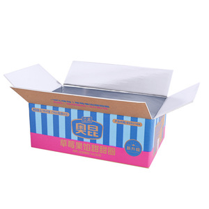 Recyclable Insulation Cartons Corrugated Aluminum Foil Box for Food Packaging Seafood Cold Shipping