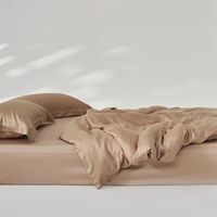 Ensemble de housse de couette moderne en bambou 100% pur tissé, 4 pièces, taille king, 300tc, garni de laine, toutes saisons, personnalisable