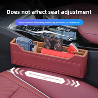 Organisateur de rangement de luxe pour l'espace entre les sièges de voiture, boîte de rangement en cuir PU, porte-gobelet, poche latérale pour accessoires intérieurs de voiture, sac de console automobile