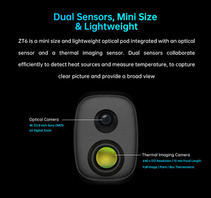 กล้องถ่ายภาพความร้อนความละเอียดสูง SIYI ZT6 Mini Dual-Optical 640*512 พร้อมกล้องมองเห็นแสงที่มองเห็นได้ 4K HD แบบ PTZ สำหรับโดรน UAV ระดับมืออาชีพ - Product Image 3