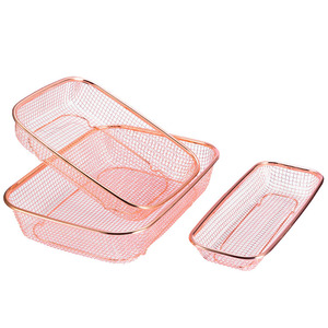 Cesta de malla de acero inoxidable color oro rosa para escurrir frutas, cesta de almacenamiento para cocina, cesta para limpiar verduras, utensilio de cocina - Product Image 1
