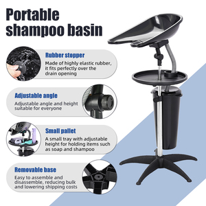 Unité de lavage de cheveux portable sans plomberie, <span class=keywords><strong>bac</strong></span> à <span class=keywords><strong>shampoing</strong></span> autoportant réglable pour les soins aux personnes âgées, les femmes enceintes et le lavage de cheveux à domicile - Product Image 1