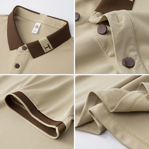 Ensemble T-shirt unisexe en coton personnalisé avec logo Chemise de travail à manches courtes ombrée multicolore pour restaurant - Product Image 2