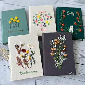 <span class=keywords><strong>Cuaderno</strong></span> personalizado de tela bordada a mano con margaritas, diario A5, álbum de fotos, <span class=keywords><strong>cuaderno</strong></span> de tapa dura, cuadernos personalizados hechos a mano - Product Image 1