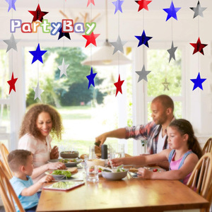 American Independence Day Red White Blue Pentagonal Star <b>Garland</b> Paper Streamers Festive Party Decorations Hanging Ornaments - Product Image 4
