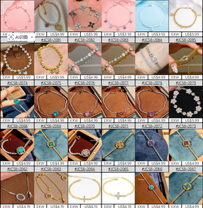 Pulsera de Trébol de Plata de Ley 925 con Baño de Oro de 18k y Parte Trasera de Acero Inoxidable con Piedras, Brazalete Brillante de Lujo, Brazalete de Plata DIY - Product Image 4