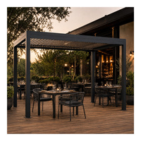 Kits de pergola à toit à lames orientables manuelles, pergolas de jardin modernes, pergola bioclimatique, auvent de pergola, pergola imperméable pour terrasse de villa