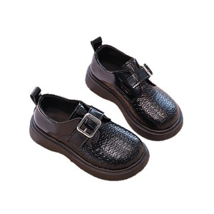 Zapatos de Vestir de Microfibra Estilo Británico para Niñas 2025, Zapatos de Princesa Modernos Negros/Plateados con Cierre de Velcro, Suela Suave, 0.3 kg, Primavera Otoño - Product Image 4
