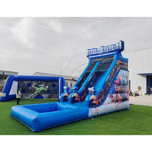 Toboggan aquatique gonflable en PVC de qualité commerciale avec château gonflable et piscine amovible - Product Image 6