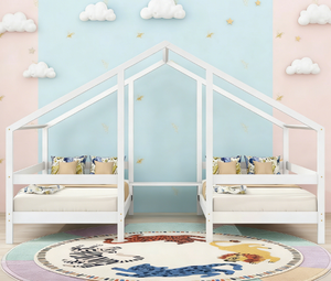 <span class=keywords><strong>Cama</strong></span> Infantil <span class=keywords><strong>Doble</strong></span> en Forma de Casa, Muebles para Dormitorio Infantil, Estructura de <span class=keywords><strong>Cama</strong></span> Infantil <span class=keywords><strong>Doble</strong></span> de Madera, <span class=keywords><strong>Cama</strong></span> Infantil <span class=keywords><strong>Montessori</strong></span> - Product Image 1