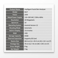 Analyseur de peau facial AI M17 avec loupe pour pores et follicules pileux et test anti-âge pour utilisation en salon de beauté et usage commercial