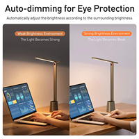 Lampe de bureau LED, protection des yeux, lumière de bureau à intensité variable, lampe de table pliable, luminosité adaptative intelligente, lampe de lecture de chevet