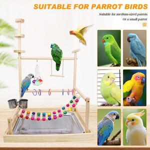 Cadre interactif perroquet en bois, échelle d'escalade Xuanfeng, anneaux de balançoire étanches à l'humidité et anti-moisissure - Product Image 6