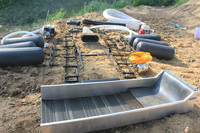 Drague à boues flottante portable - Moteur à 2 cylindres, machine de nettoyage des sédiments aquatiques pour les lacs/étangs
