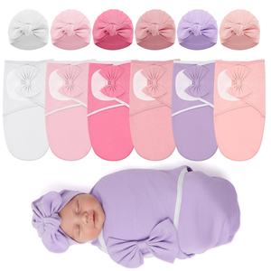 Selimut Bedong Bayi Prematur dengan Topi, Selimut Tidur untuk Bayi Laki-laki Perempuan Prematur, Kantung Bayi Baru Lahir, Katun Lembut, Dapat Dipakai (Set 2 Buah) - Product Image 1