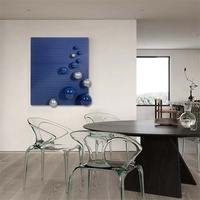 Décoration murale JZ Home Decor, boule en métal faite à la main, art mural en techniques mixtes, art moderne 3D, peinture