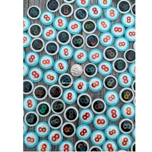 Wholesale 8 Ball Picture Cab Doublets Loose Glass Cabochons Billiards Game Inspired Printed Stones for DIY <b>Craft</b> Decoration Bulk - Product Image 1