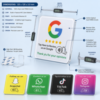 Cartes de visite NFC en acrylique, autocollants de table pour Google, Facebook, Instagram, restaurants, tags d'engagement pour les abonnés aux réseaux sociaux