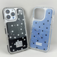 Transparent paillettes époxy coque de téléphone strass acrylique étui de téléphone portable pour iPhone 16 Pro Max 15 Plus 14 13 12 TPE Anti-chute