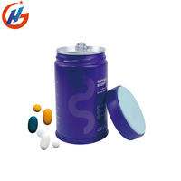 Boîte de conserve ronde pour complément alimentaire, boîte de conserve ronde personnalisée pour l'emballage de capsules de vitamines