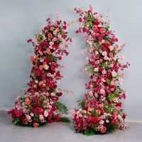 X896 Hochzeits-Event-Hintergrund Künstliche Seiden-Blumenbogen in Leuchtendem Pink und Orange für Hochzeitsdekoration