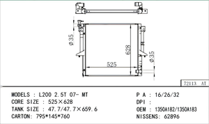 Sistema de refrigeración de suministro directo de fábrica de China CRNS1300 radiador de coche soldado MN135032 1350A182 1350A183 para vehículos MITSUBISHI - Product Image 3