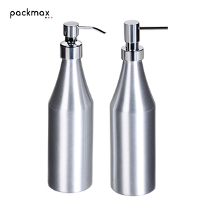Bouteille pompe en aluminium de 250 ml avec pompe à lotion - Contenant vide rechargeable pour soins de la peau, lotion, gel douche, savon pour les mains - Product Image 2