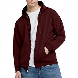 Sudadera con Capucha para Hombre, 100% Algodón, Forro Polar de Invierno, Cierre Completo con Bordado e Impresión Digital, Ecológica - Product Image 1