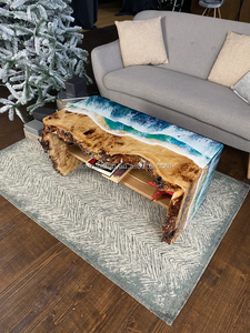 Free Sample High Quality Solid Walnut Wood Black Color Restaurant Coffee Cafe River <strong>Epoxy</strong> <strong>Resin</strong> Kitchen Dining <strong>Table</strong> - Product Image 5