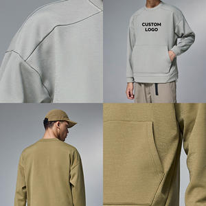 Sweat-shirt à capuche en molleton bouclette 100 % coton épais 365G, coupe décontractée, coupe-vent, personnalisable avec logo, idéal pour l'automne – Vente en gros - Product Image 2